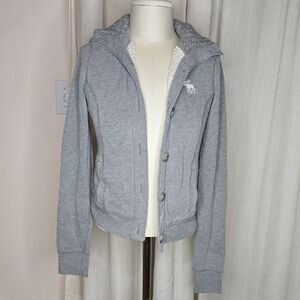 Abercrombie & Fitch Heather Gray Utility Jacket